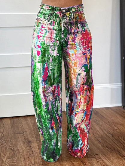 Printed Straight Pants