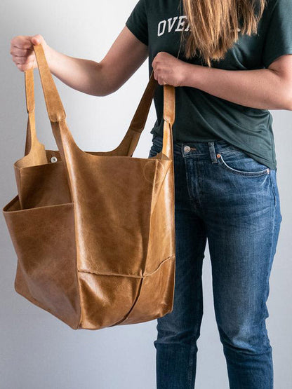 Large Capacity Leather Tote