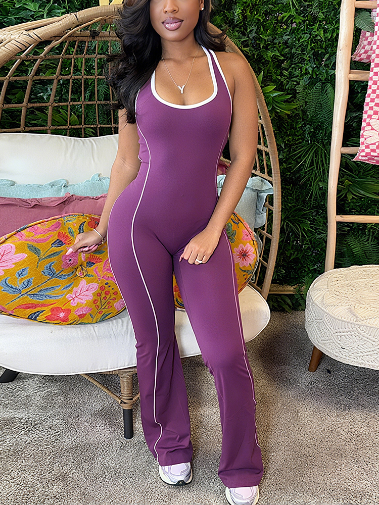 Gymfit Contrast Flared Jumpsuit