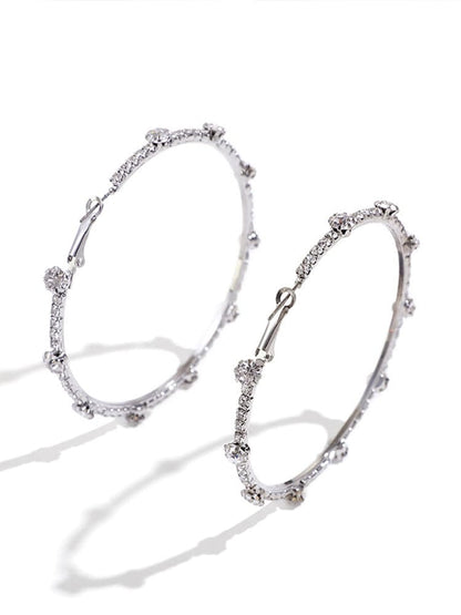 Trendy Circle Rhinestone Earrings