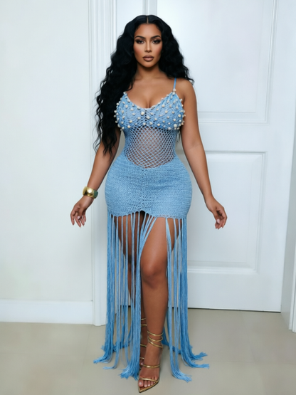 Knit Fringe Maxi dress