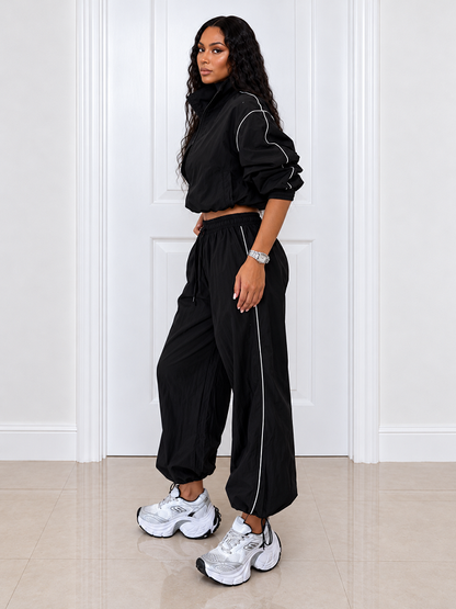 Solid Line Jacket & Jogger Pants Set