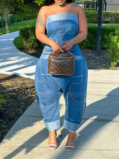 Morchique Strapless Denim Jumpsuit