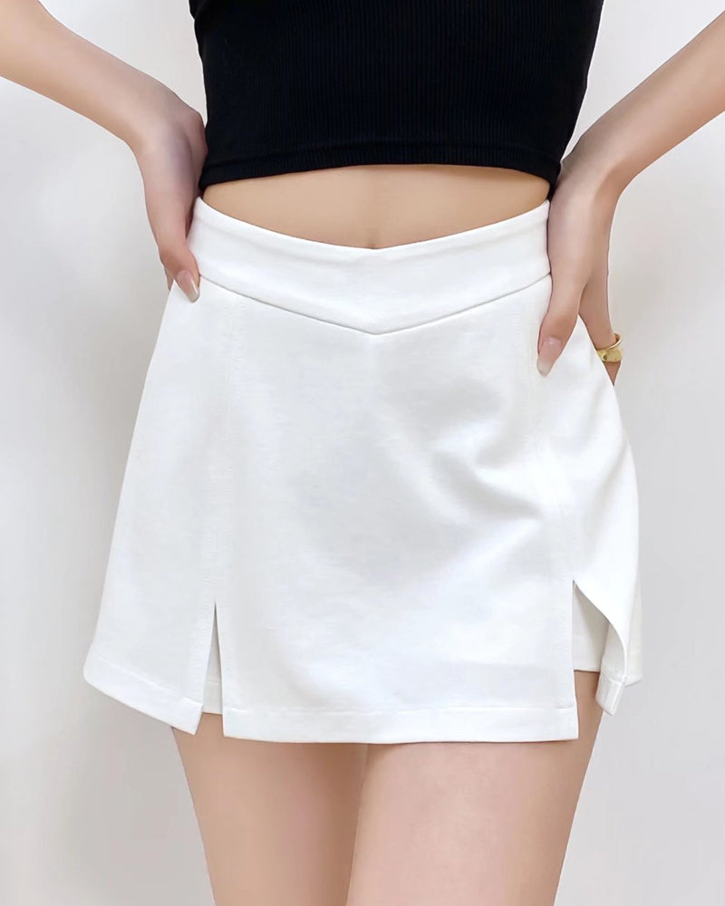 Front Slit Shorts Skirt With Lining (Pre-Sale)