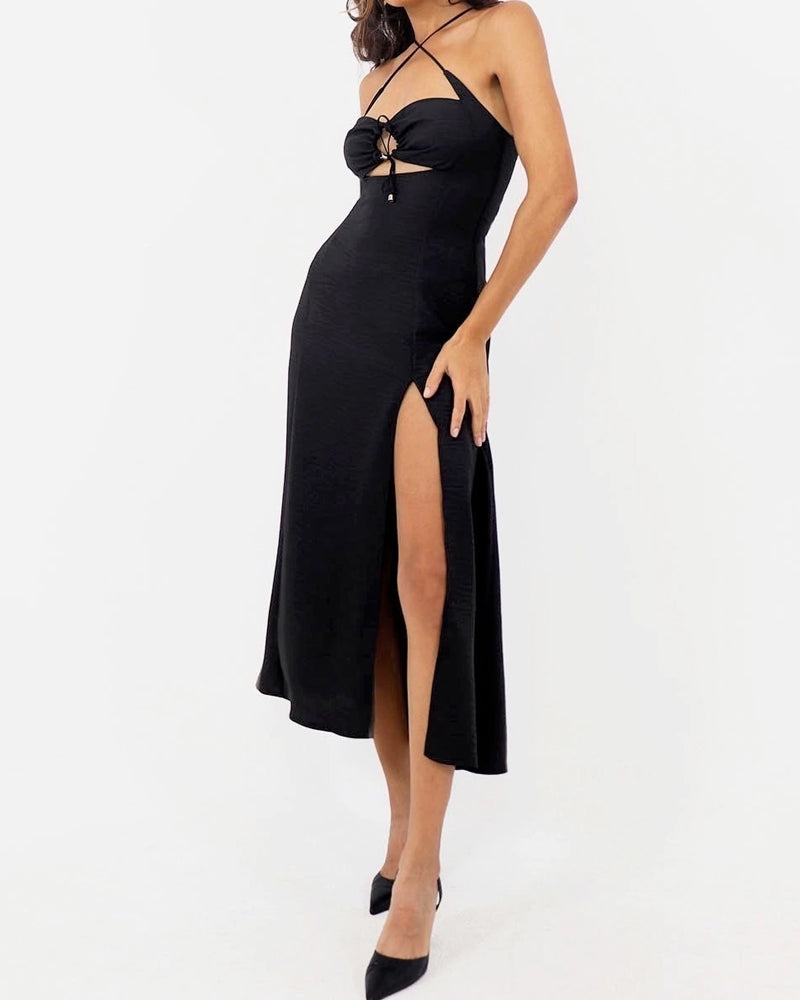 Shoulder Straps and Chest Slit Dress (Pre-sale)