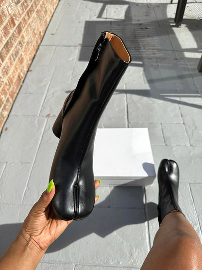 Split Toe Tabi Chunky Heel Boots