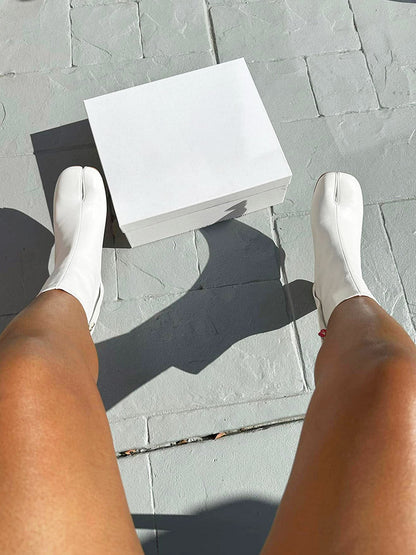 Split Toe Tabi Chunky Heel Boots