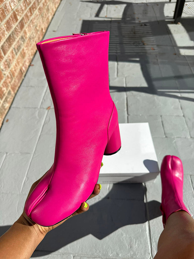 Split Toe Tabi Chunky Heel Boots