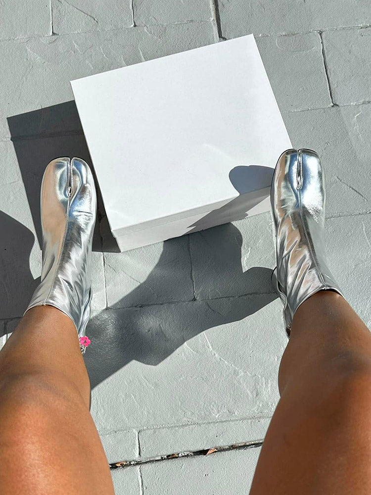 Split Toe Tabi Chunky Heel Boots