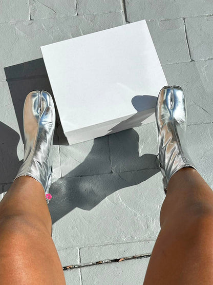 Split Toe Tabi Chunky Heel Boots