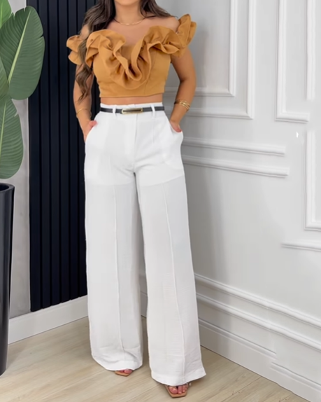 Casual Wide Leg Dress Pants (Pre-sale)