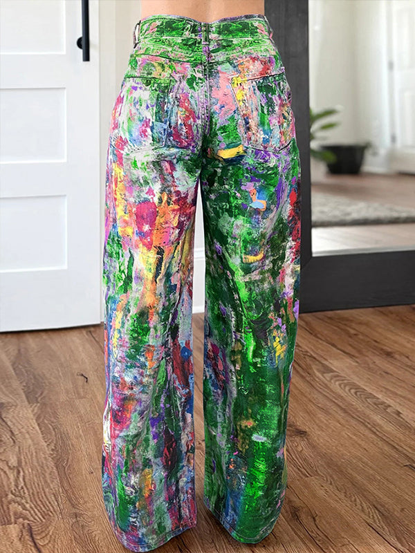 Printed Straight Pants