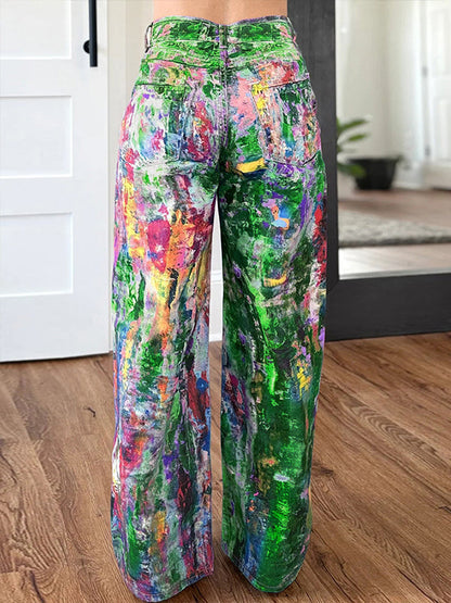 Printed Straight Pants