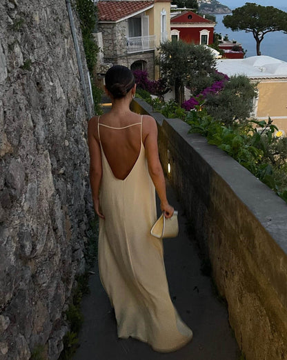 Backless Vacation Long Dress