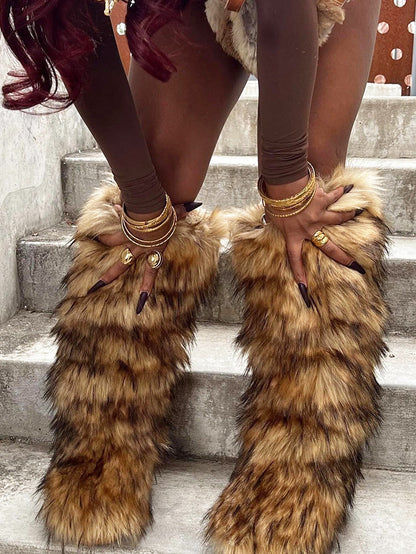 Fluffy Statement Faux Fur Boots