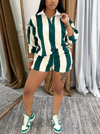 Shirt Polo Top & Shorts Set