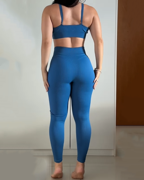 Elastic Casual Sportswear 2-Piece Set（Pre sale)