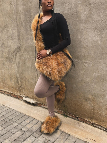 Faux Fur Shoulder Bag