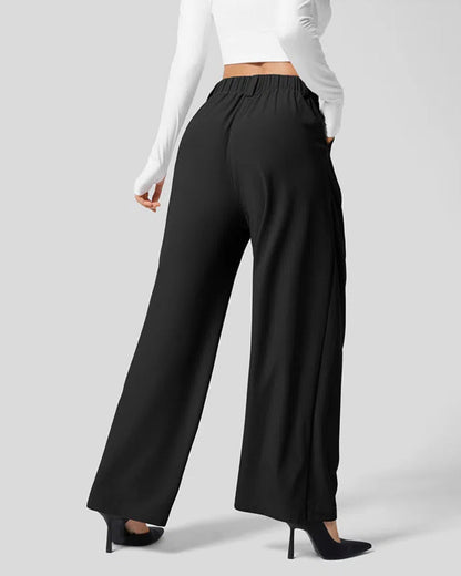 Waffle Wide Leg Casual Suit Pants（Pre-sale）