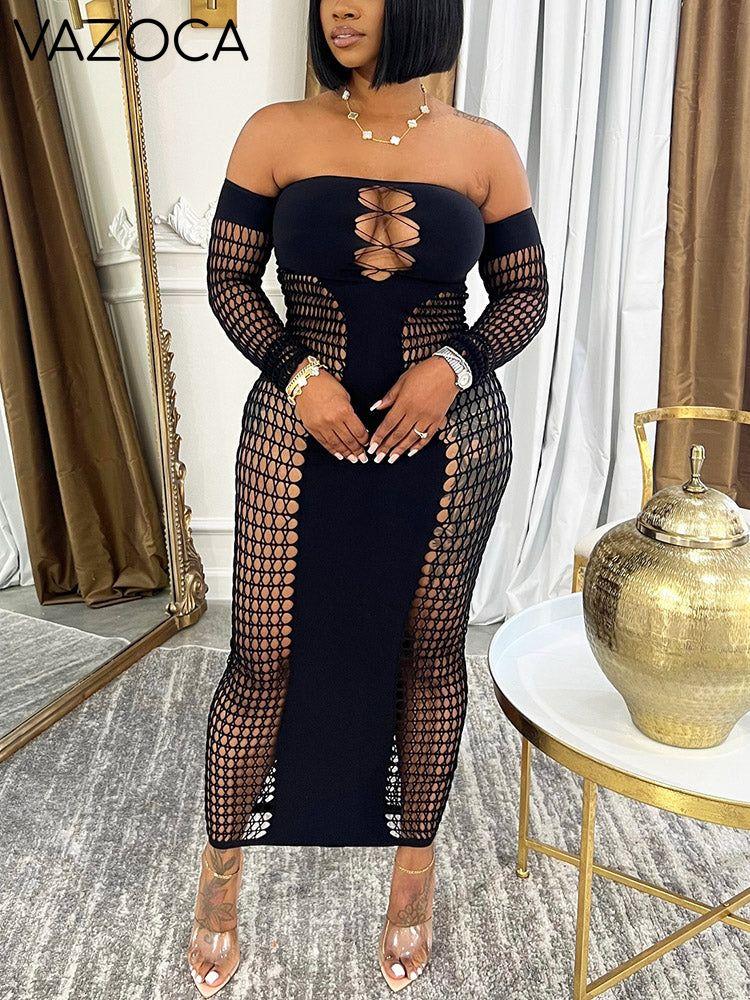 Fishnet Sheer Maxi Dress