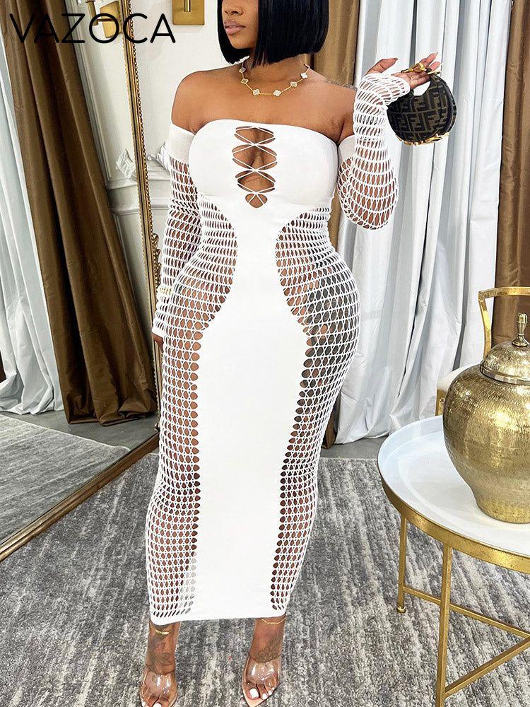 Fishnet Sheer Maxi Dress