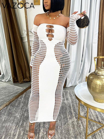 Fishnet Sheer Maxi Dress