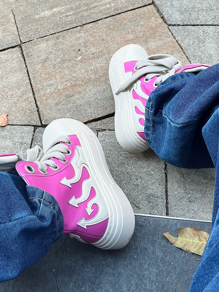 PU Flame High-Top Sneakers