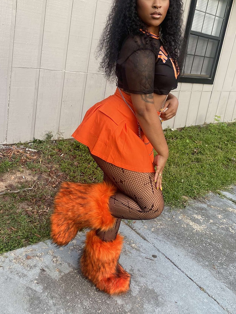 Fluffy Faux Fur Mid-Calf Booties