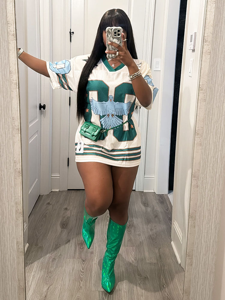 Graphic Breathable Jersey Top