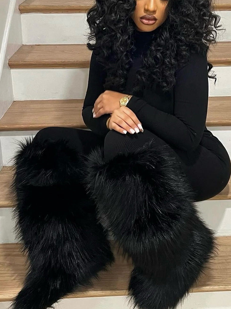 Fluffy Statement Faux Fur Boots