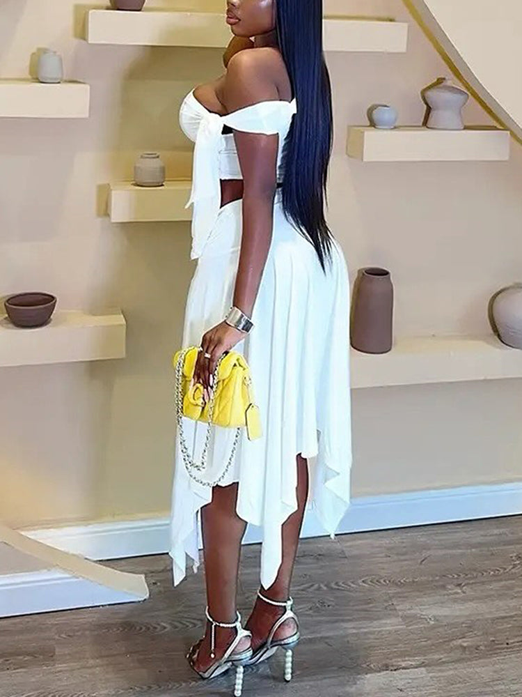 One Shoulder Top & Split Skirt