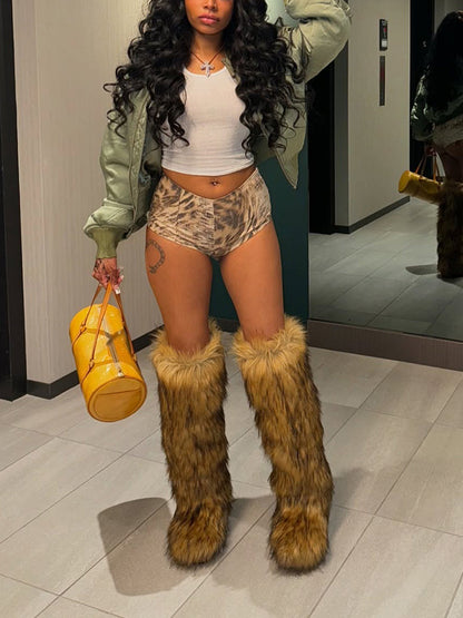 Fluffy Statement Faux Fur Boots