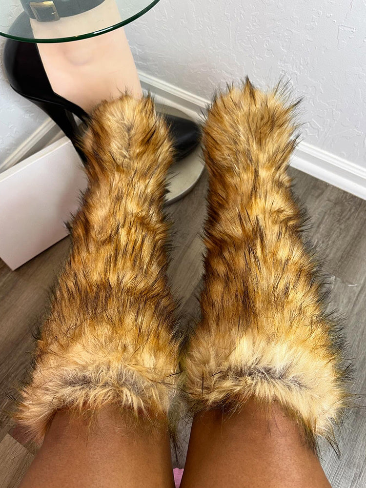 Fluffy Statement Faux Fur Boots