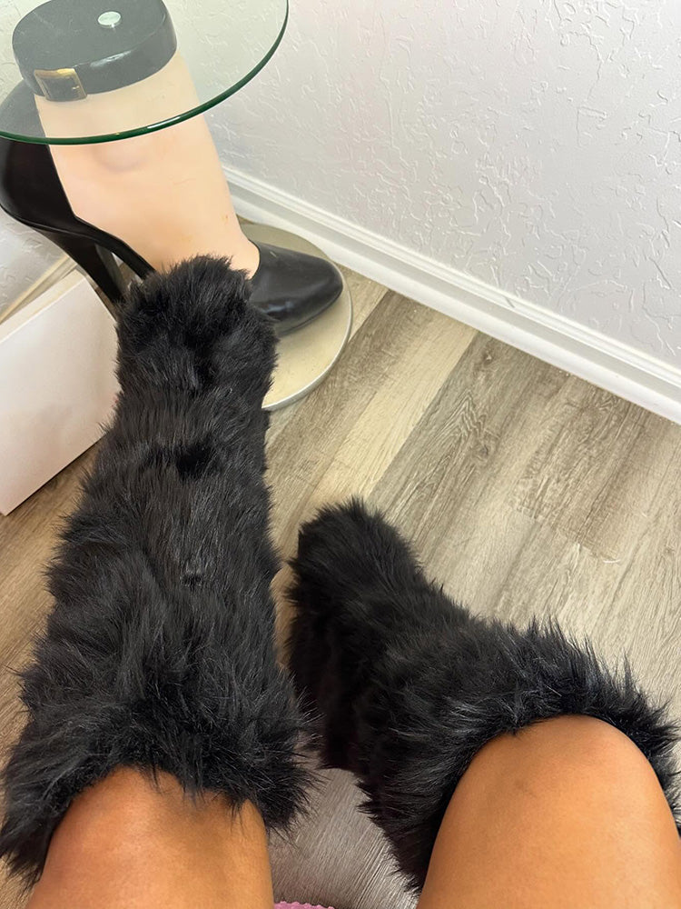Fluffy Statement Faux Fur Boots