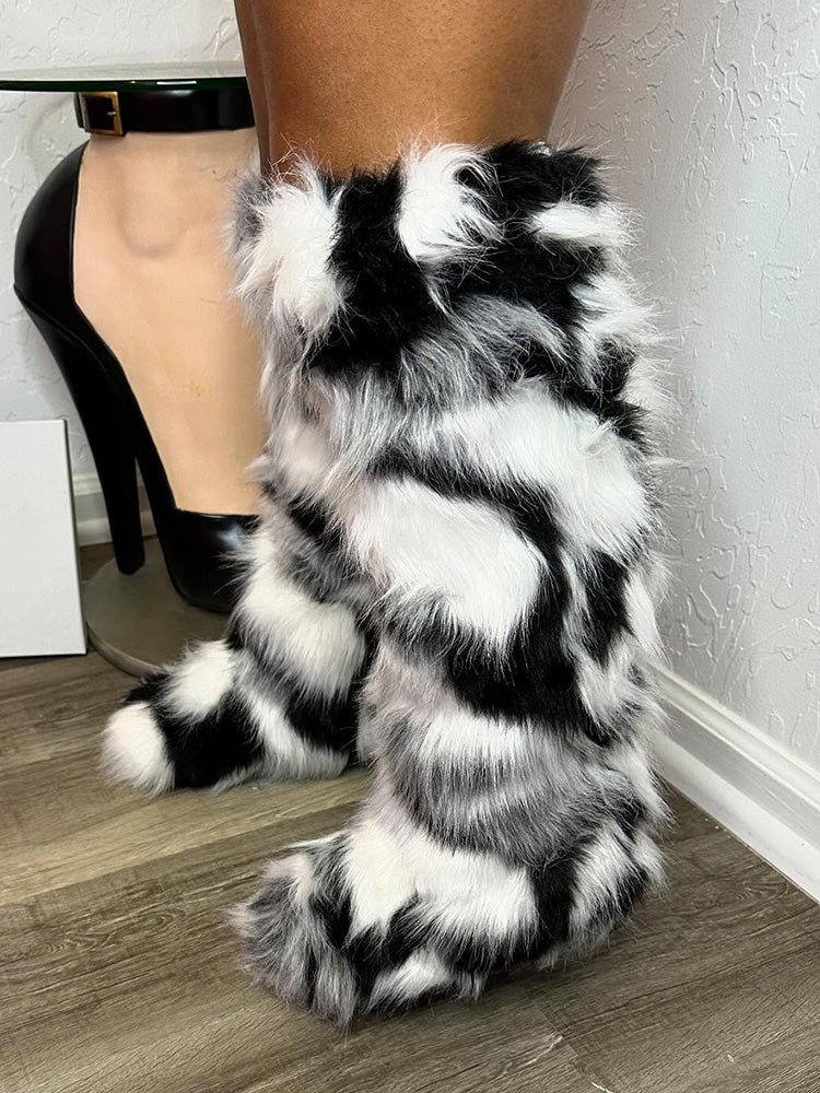 Fluffy Statement Faux Fur Boots