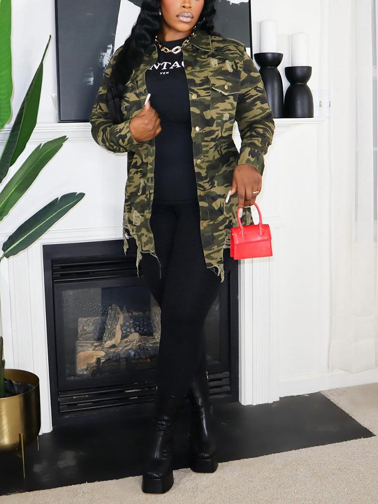 Camouflage Distressed Jacket