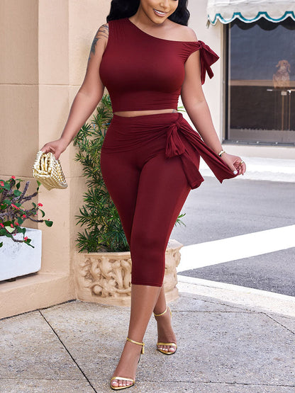 Tie-Up Top & Capri Leggings Set