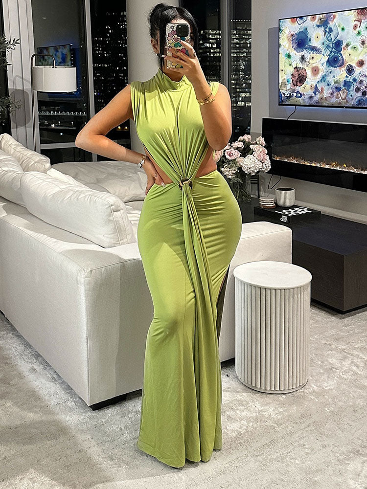 Bold Draped Maxi Dress