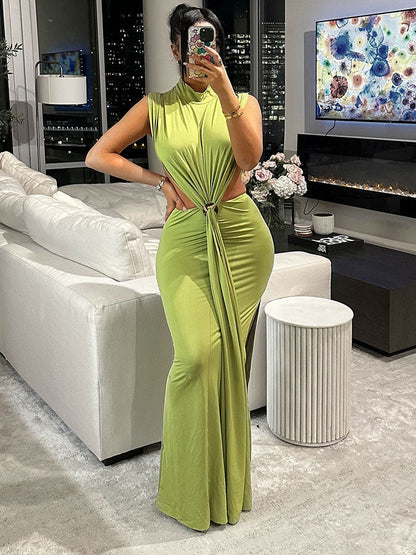 Bold Draped Maxi Dress