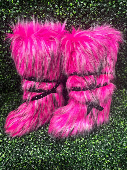 Buckle Faux Fur Boots