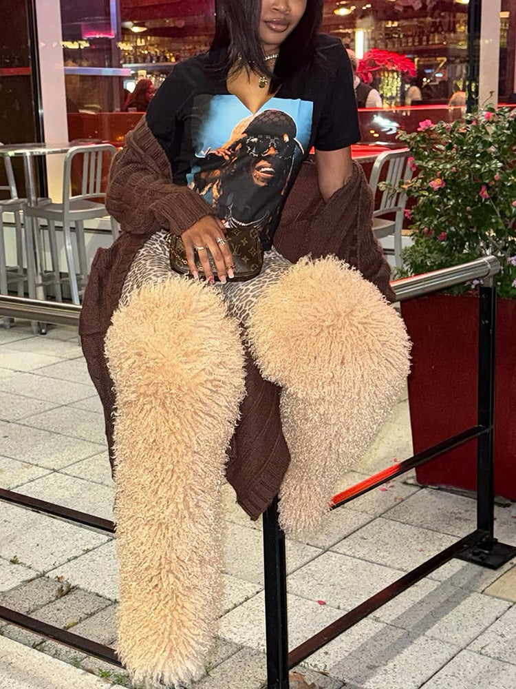 Thigh High Mongolian Fur Boots