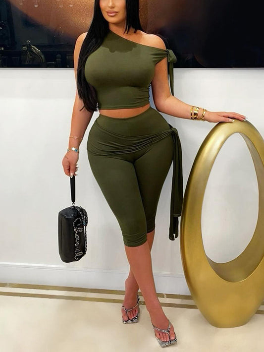 Tie-Up Top & Capri Leggings Set