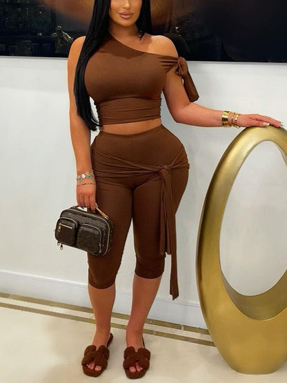 Tie-Up Top & Capri Leggings Set