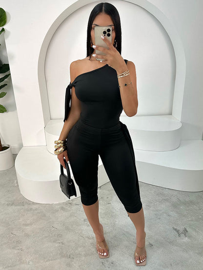 Tie-Up Top & Capri Leggings Set