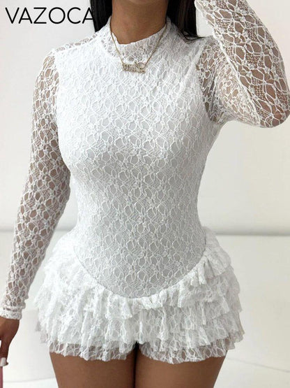 Lace Ruffle Romper