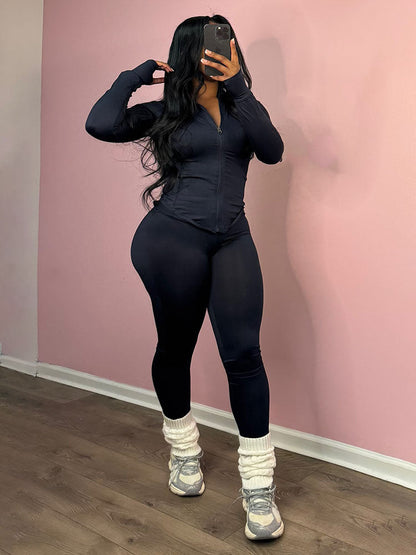 Seamless Activewear Jacket & Leggings Set