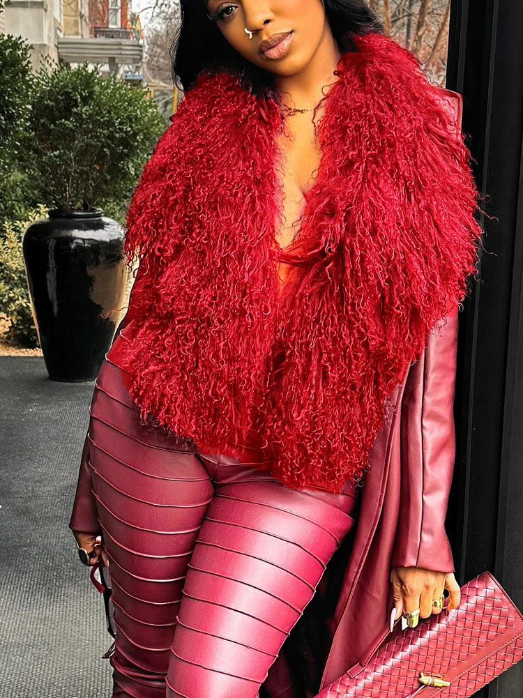 Mongolian Fur Halter Top