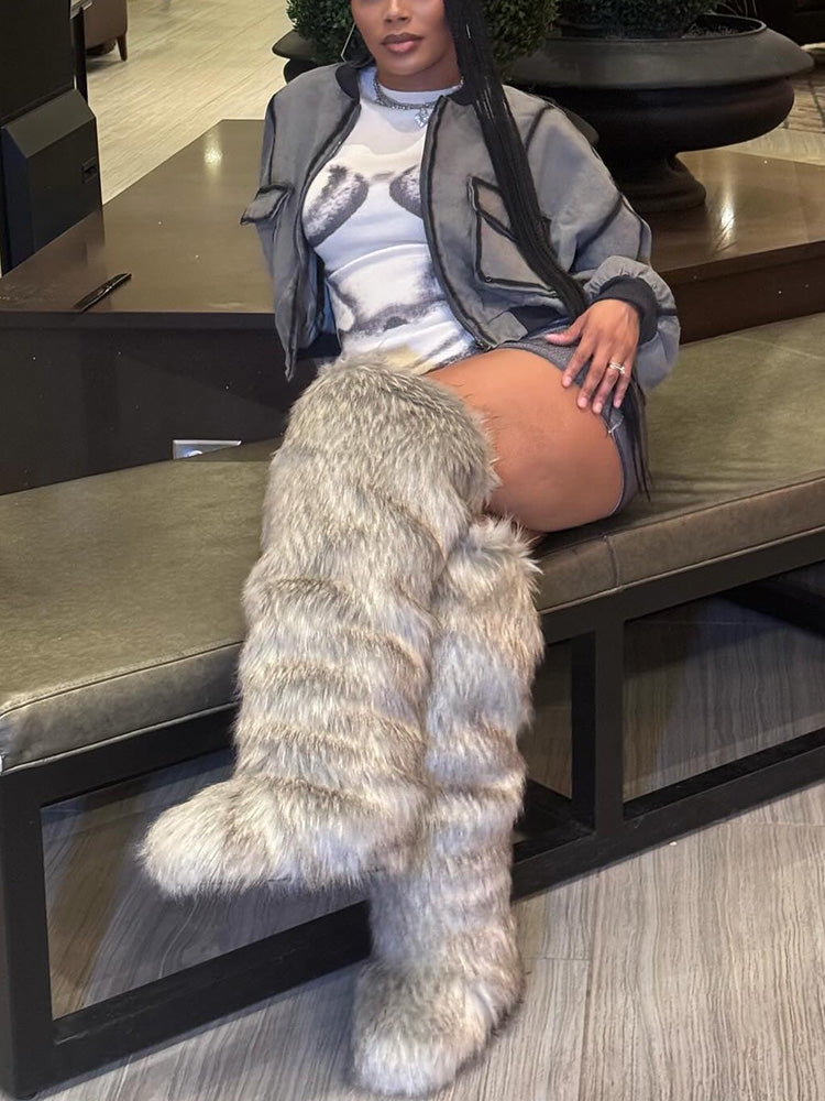 Fluffy Statement Faux Fur Boots