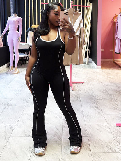 Gymfit Contrast Flared Jumpsuit