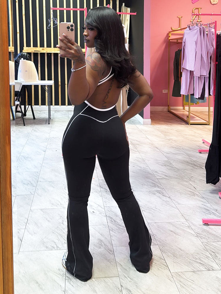 Gymfit Contrast Flared Jumpsuit